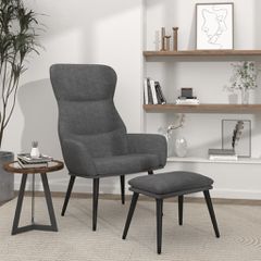 Πολυθρόνα Relax Ανοιχτό Γκρι Υφασμάτινη με Σκαμπό 3097429