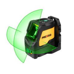 Αλφάδι Laser Σταυρού 30m Ανοικτής Γωνίας Αυτοεπιπεδούμενο Πράσινης Δέσμης IP54 PLC15DG PREXISO