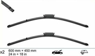 Μάκτρο καθαριστήρα 600 + 450mm εμπρός, RENAULT MEGANE VALEO COMPACT 576116, CF6045