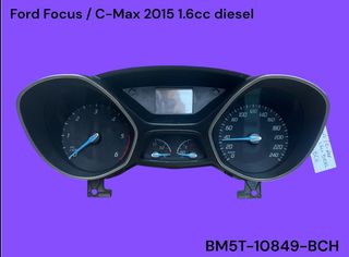 FORD FOCUS / C-MAX 2011-2018 ΜΕΤΑΧΕΙΡΙΣΜΕΝΑ ΑΝΤΑΛΛΑΚΤΙΚΑ ( πίνακας οργάνων οδηγού καντράν με κωδικό BM5T-10849-BCH κατάλληλο για αυτοκίνητα με κινητήρες πετρελαίου 1.6cc )