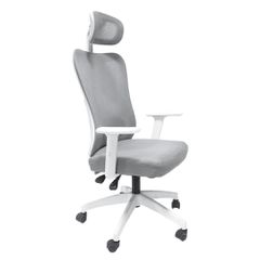 ΚΑΡΕΚΛΑ ΓΡΑΦΕΙΟΥ MEXER HM1195.02 ΓΚΡΙ MESH-PP ΒΑΣΗ-ΣΚΕΛΕΤΟΣ ΛΕΥΚΟΣ 68x70x136Υεκ.