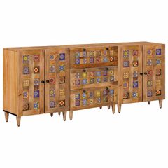 Πλαϊνό γραφείο 3 pcs Φυσικό 60 x 33,5 x 75 εκ. 3310095