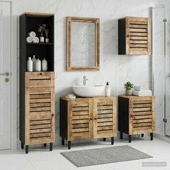 Σετ Ντουλαπιών Μπάνιου 5 τμχ. Φυσικό 38 x 33 x 160 εκ. 3310168