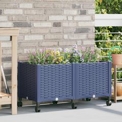 Κήπος Γλαστράκι με Ροδάκια Μπλε Γκρι 80 x 40 x 48 cm PP 3422961