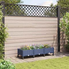 Κήπος Γλαστράκι με Ροδάκια Μπλε Γκρι 120 x 40 x 33 cm PP 3423043