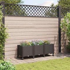 Κήπος Γλαστράκι με Ροδάκια Καφέ 120 x 40 x 44 εκ PP 3423046