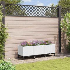 Κήπος Γλαστράκι με Ροδάκια Λευκό 120 x 40 x 48 cm PP 3423050