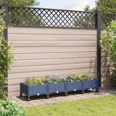 Κήπος Γλαστράκι με Ροδάκια Μπλε Γκρι 160 x 40 x 33 cm PP 3423130