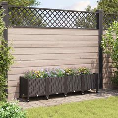 Κήπος Γλαστράκι με Ροδάκια Καφέ 160 x 40 x 44 εκ PP 3423133