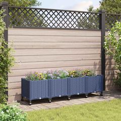 Κήπος Γλαστράκι με Ροδάκια Μπλε Γκρι 160 x 40 x 48 cm PP 3423135