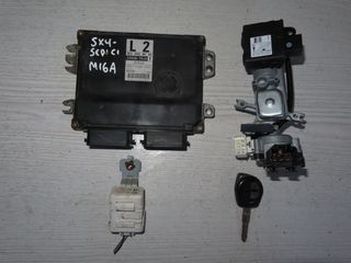 Fiat Sedici '05 - '14 Σετ Εγκέφαλος Immobilizer Από Κινητήρα M16A 1,6 16v