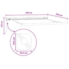 Αναδιπλούμενη τέντα Taupe 350 x 250 εκ Καμβάς και Αλουμίνιο 3425984-thumb-8