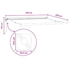 Αναδιπλούμενη τέντα Taupe 350 x 250 εκ Ύφασμα και Μέταλλο 3425987-thumb-9