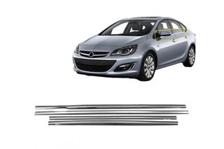 TRIM ΠΑΡΑΘΥΡΩΝ ΑΥΤΟΚΟΛΛΗΤΑ ΧΡΩΜΙΟΥ 4ΤΕΜ. ΓΙΑ OPEL ASTRA J 4D 2012+