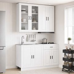 Μονάδα κουζίνας PORTO 4 pcs Γυαλιστερό Λευκό Επεξεργασμένο Ξύλο 3438349
