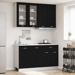 Μονάδα κουζίνας LYON 4 pcs Μαύρη Δρυς Επεξεργασμένο Ξύλο 3438356