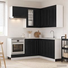 Μονάδα κουζίνας KALMAR 8 pcs Μαύρο Επεξεργασμένο Ξύλο 3438372