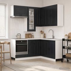 Μονάδα κουζίνας KALMAR 8 pcs Μαύρο Επεξεργασμένο Ξύλο 3438382