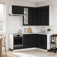 Μονάδα κουζίνας PORTO 8 pcs Μαύρο Επεξεργασμένο Ξύλο 3438422