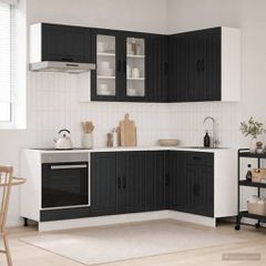 Μονάδα κουζίνας LUCCA 8 pcs Μαύρο Επεξεργασμένο Ξύλο 3438468