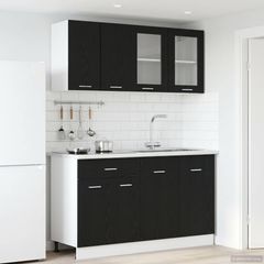 Μονάδα κουζίνας LYON 4 pcs Μαύρη Δρυς Επεξεργασμένο Ξύλο 3445848