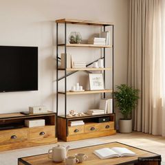Ράφια βιβλίων 5 επιπέδων Φυσικό 100 x 30 x 180 εκ 42020950