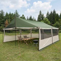 Οικογενειακή Σκηνή με στέγη Πράσινο 600 x 400 x 268 εκ. 42028603