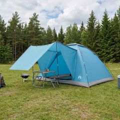 Σκηνή Camping με στέγη Μπλε 6 ατόμων Πολυεστέρας και Χάλυβας 42028653
