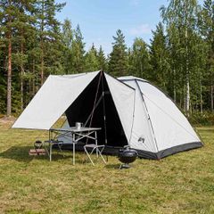 Σκηνή Camping με στέγη Λευκό Μαύρο 335 x 275 x 180 εκ. 42028656