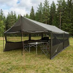 Οικογενειακή Σκηνή με στέγη Καφέ γκρι 600 x 400 x 268 εκ. 42029015
