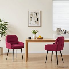 Καρέκλες φαγητού 2 τμχ. Βελούδο Κόκκινο 59 x 59,5 x 90 εκ 42034311