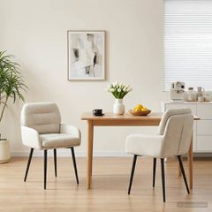 Καρέκλες φαγητού 2 τμχ. Βελούδο Κρεμ 59 x 59,5 x 90 εκ 42034313