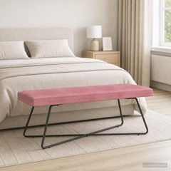 παγκάκι Ροζ 110 x 40 x 45 cm Βελούδο 42038347