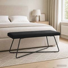 παγκάκι Μαύρο 110 x 40 x 45 cm Βελούδο 42038349