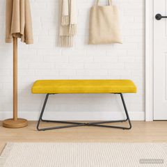 παγκάκι Κίτρινο 110 x 40 x 45 cm Βελούδο 42038350