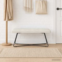 παγκάκι Κρεμ 110 x 40 x 45 cm Βελούδο 42038351