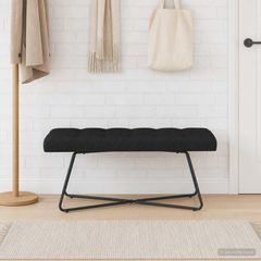 Πάγκος με κουμπωτές επιφάνειες Μαύρο 110 x 40 x 46 cm Ύφασμα 42038373
