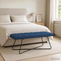 Πάγκος με κουμπωτές επιφάνειες Μπλε 110 x 40 x 46 cm Ύφασμα 42038379