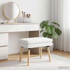 Διπλή Επίστρωση Πάγκος Λευκό 60 x 40 x 46 εκ. Ύφασμα 42038428
