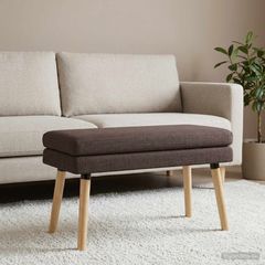 Διπλή Επίστρωση Πάγκος Σκούρο Καφέ 80 x 40 x 47 εκ. Ύφασμα 42038435
