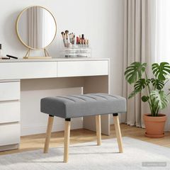 Πάγκος με Καναλεύματα Ανοιχτό γκρι 60 x 40 x 45 εκ. Ύφασμα 42038459