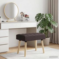 Πάγκος με Καναλεύματα Σκούρο Καφέ 60 x 40 x 45 εκ. Ύφασμα 42038463