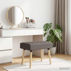 Πάγκος με Καναλεύματα Taupe 60 x 40 x 45 εκ. Ύφασμα 42038465