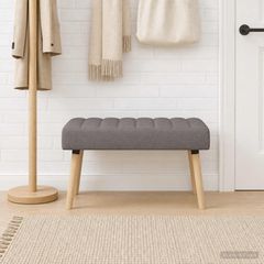 Πάγκος με Καναλεύματα Taupe 80 x 40 x 46 εκ. Ύφασμα 42038479