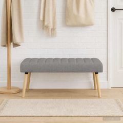 Πάγκος με Καναλεύματα Ανοιχτό γκρι 110 x 40 x 46 cm Ύφασμα 42038487