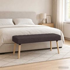Πάγκος με Καναλεύματα Σκούρο Καφέ 110 x 40 x 46 cm Ύφασμα 42038491