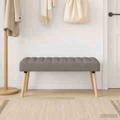 Πάγκος με Καναλεύματα Taupe 110 x 40 x 46 cm Ύφασμα 42038493