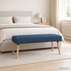 Πάγκος με Καναλεύματα Μπλε 110 x 40 x 46 cm Ύφασμα 42038495