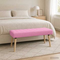 Πάγκος με Καναλεύματα Ροζ 110 x 40 x 46 cm Ύφασμα 42038499