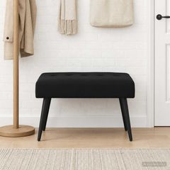 Πάγκος με κουμπωτές επιφάνειες Μαύρο 60 x 40 x 45 εκ. Βελούδο 42038507